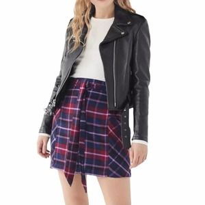 UO Cameron Flannel Tie-Front Mini Skirt